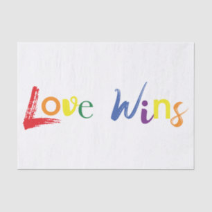 Colourful, cheerful, creative design of Love Wins Tissue Paper