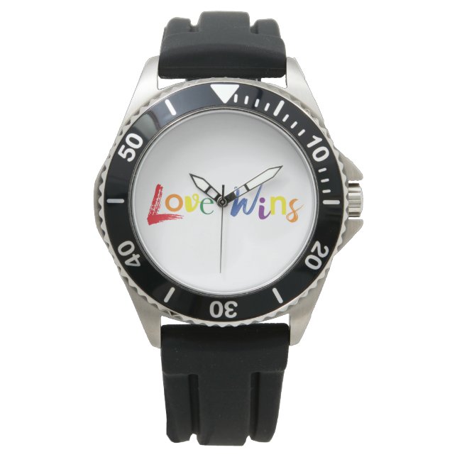Colourful, cheerful, creative design of Love Wins Watch (Front)