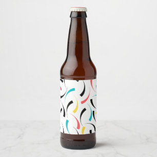 Colourful, cheerful, modern, trendy urban graphic beer bottle label