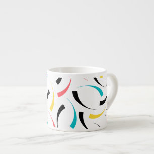Colourful, cheerful, modern, trendy urban graphic espresso cup