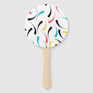 Colourful, cheerful, modern, trendy urban graphic hand fan