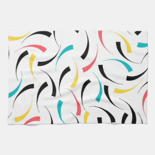 Colourful, cheerful, modern, trendy urban graphic tea towel