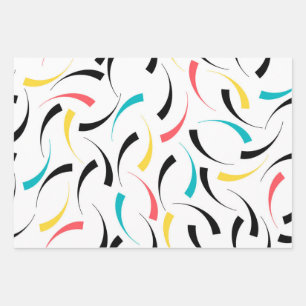 Colourful, cheerful, modern, trendy urban graphic wrapping paper sheet