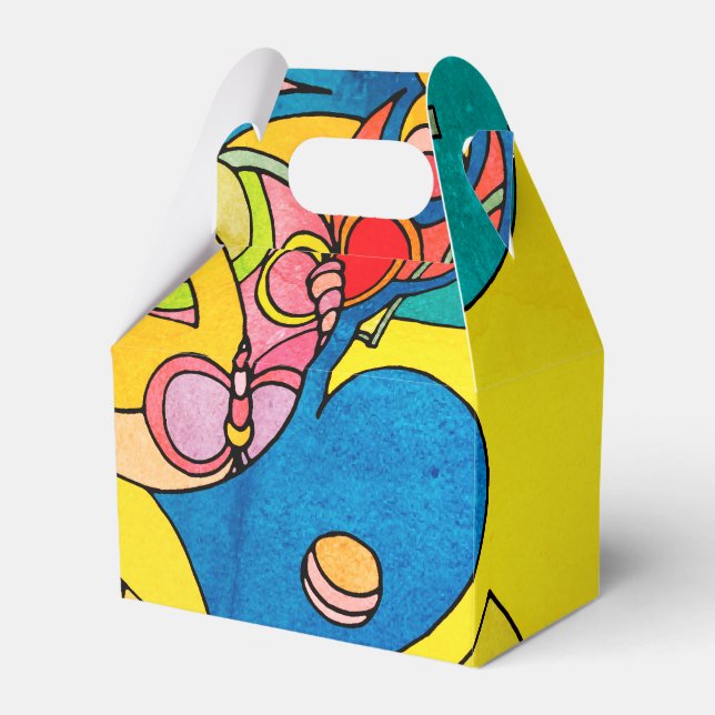 Colourful Cheerful Whimsical Favour Box (Front Side)