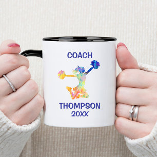 Colourful Cheerleading Coach Two-Tone Coffee Mug