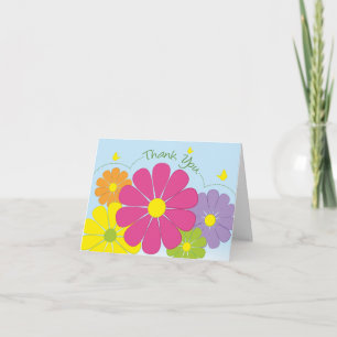 Colourful Cheery Flowers Any Occasion Thank You Card