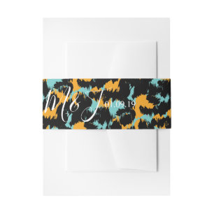 Colourful Cheetah Print Pattern Modern Wedding Invitation Belly Band