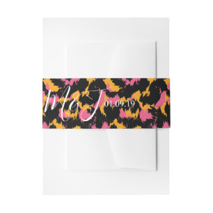 Colourful Cheetah Print Pattern Modern Wedding Invitation Belly Band