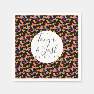 Colourful Cheetah Print Pattern Modern Wedding Napkin