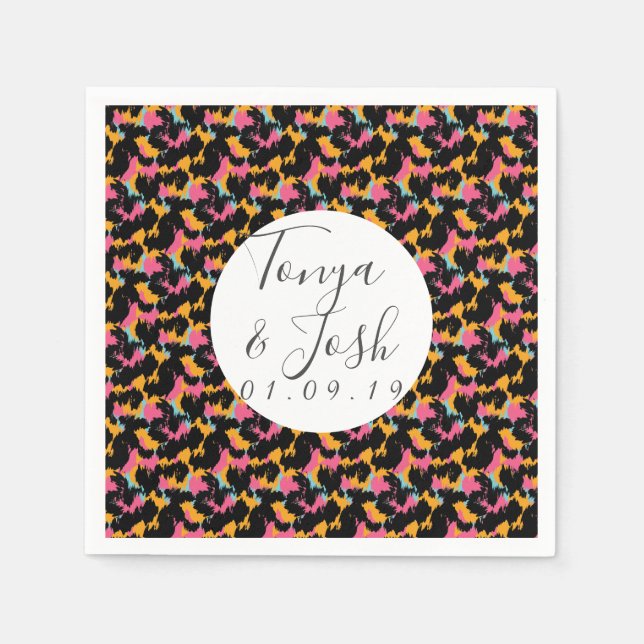 Colourful Cheetah Print Pattern Modern Wedding Napkin (Front)