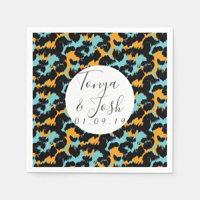 Colourful Cheetah Print Pattern Modern Wedding Napkin (Front)