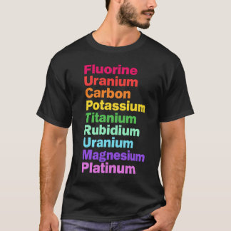 Colourful Chemistry Elements Science Lover Design T-Shirt