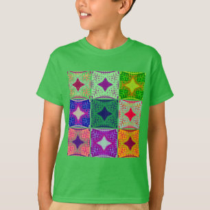 Colourful Chequerboard: A Starry Design T-Shirt