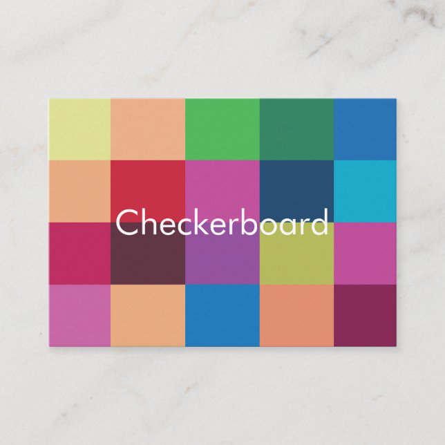 Colourful Chequerboard  Business Card (Front)
