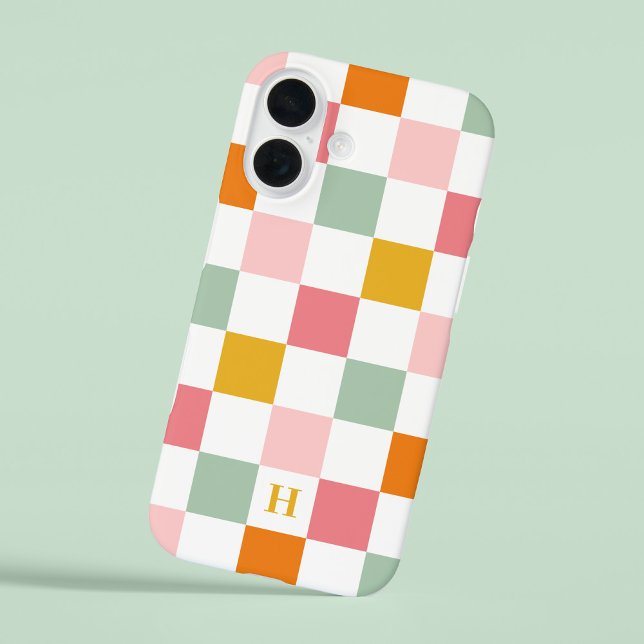 Colourful Chequerboard Monogram Case-Mate iPhone Case (Creator Uploaded)