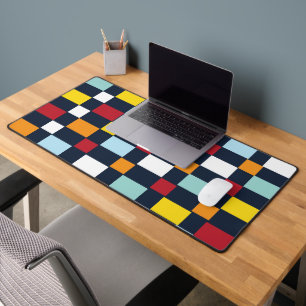 Colourful Chequerboard Pattern Desk Mat
