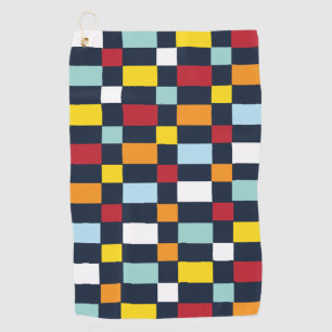 Colourful Chequerboard Pattern Golf Towel