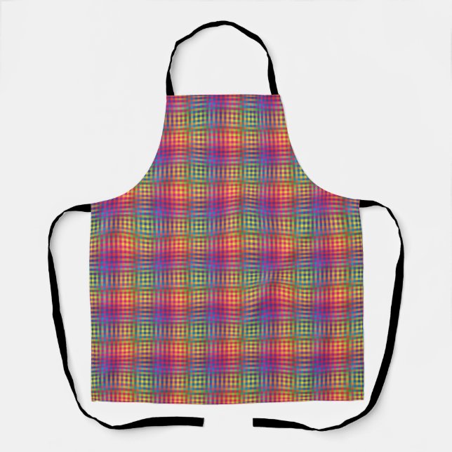 Colourful Chequered Abstract Pattern Apron (Front)
