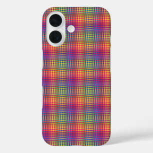 Colourful Chequered Abstract Pattern iPhone 16 Case
