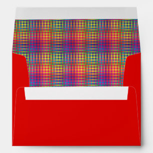 Colourful Chequered Abstract Pattern Envelope