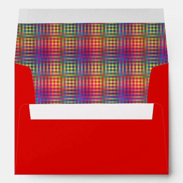 Colourful Chequered Abstract Pattern Envelope (Back (Bottom))