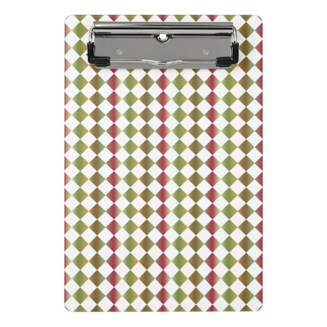 Colourful Chequered Diamond Pattern Mini Clipboard (Front)