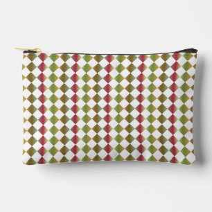 Colourful Chequered Diamond Pattern Small Accessory Pouch