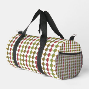 Colourful Chequered Diamond Pattern Small Duffle Bag