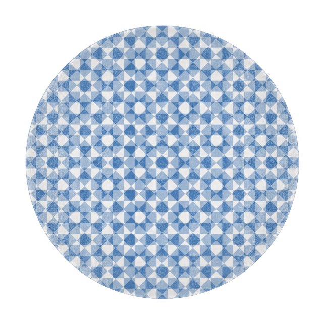 Colourful Chequered Diamond Plaid Pattern Cutting Board (Front)