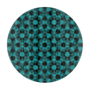 Colourful Chequered Diamond Plaid Pattern Cutting Board