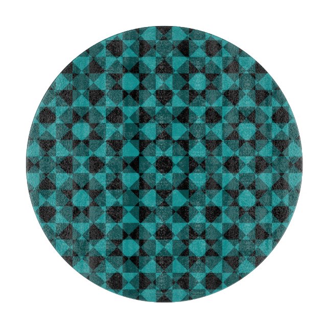 Colourful Chequered Diamond Plaid Pattern Cutting Board (Front)