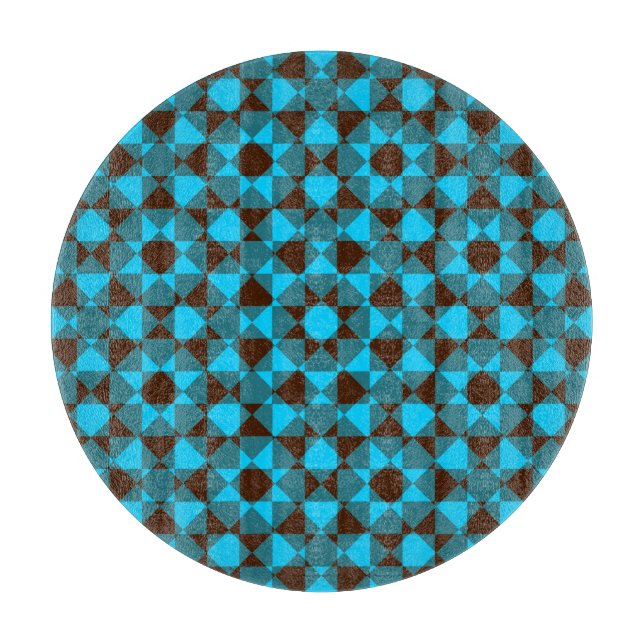 Colourful Chequered Diamond Plaid Pattern Cutting Board (Front)