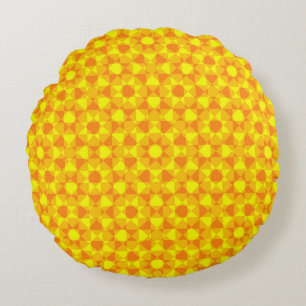 Colourful Chequered Diamond Plaid Pattern Round Cushion