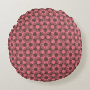 Colourful Chequered Diamond Plaid Pattern Round Cushion
