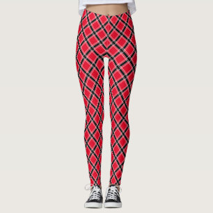 Colourful chequered pattern in an oblique cage  leggings