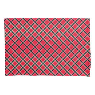 Colourful chequered pattern in an oblique cage pillowcase