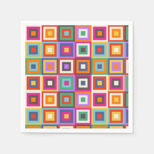 Colourful Chequered Pattern Napkin