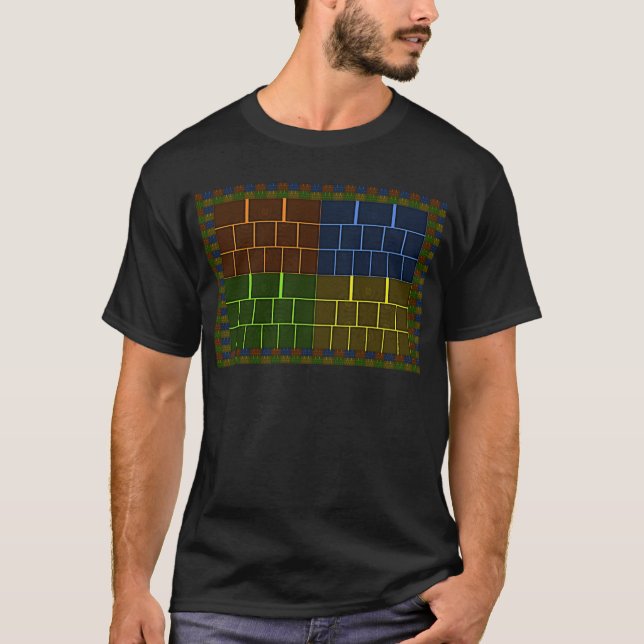 Colourful Chequered pattern vector Wall canvas T-Shirt (Front)