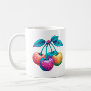 Colourful cherries coffee mug