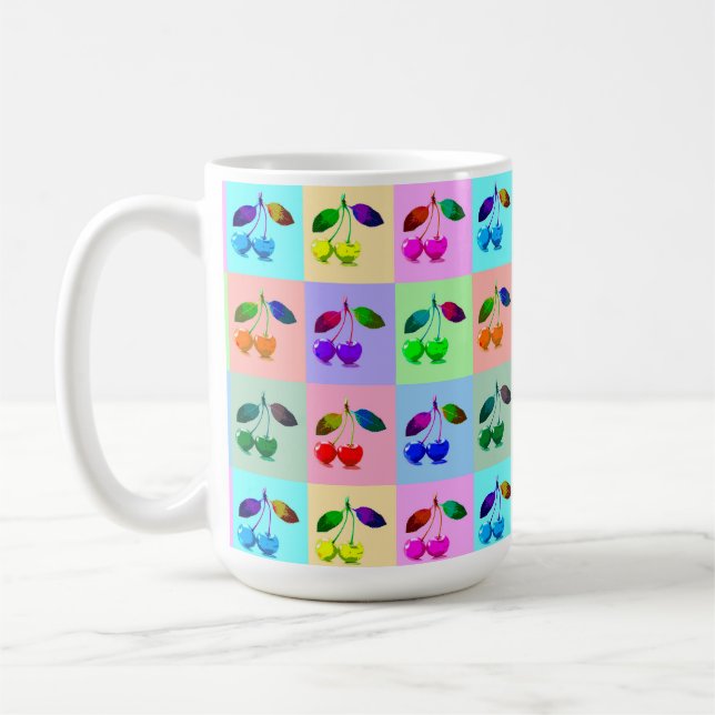 Colourful Cherries - Pop Art   Coffee Mug (Left)