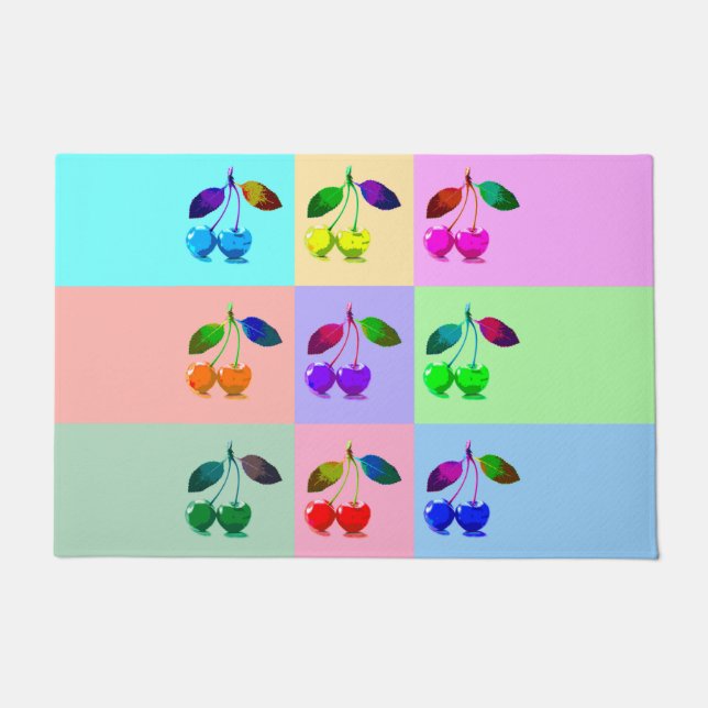 Colourful Cherries - Pop Art   Doormat (Front)