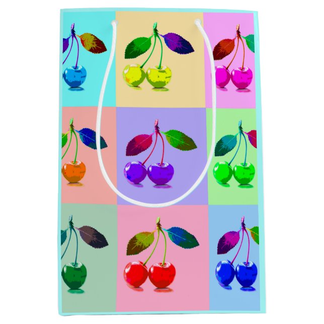 Colourful Cherries - Pop Art    Medium Gift Bag (Front)