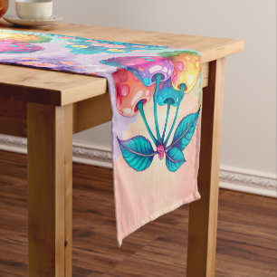 Colourful cherries short table runner