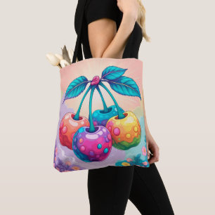 Colourful cherries tote bag