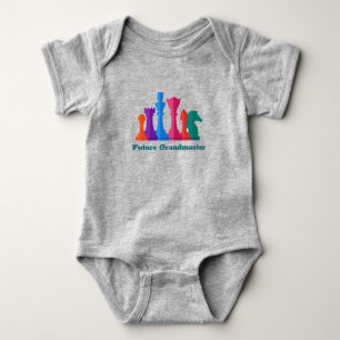 Colourful Chess Pieces Design Baby Bodysuit