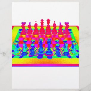Colourful Chessboard & Chess Pieces