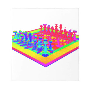Colourful Chessboard & Chess Pieces Notepad