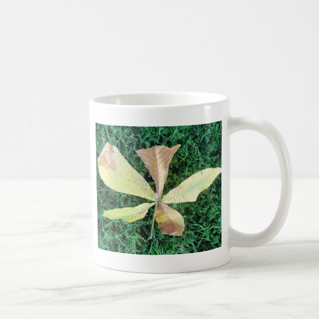 Colourful chestnut tree leaf coffee mug (Right)