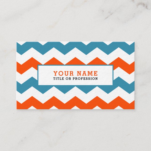 Colourful Chevron Business Card (Front)