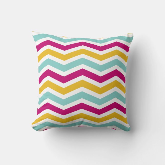 Colourful Chevron Cushion (Front)